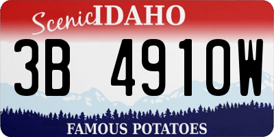 ID license plate 3B4910W