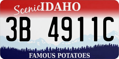 ID license plate 3B4911C