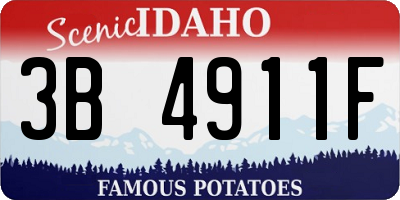 ID license plate 3B4911F