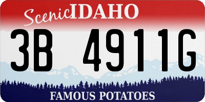 ID license plate 3B4911G