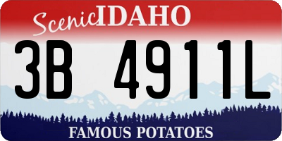 ID license plate 3B4911L