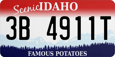 ID license plate 3B4911T