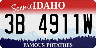 ID license plate 3B4911W