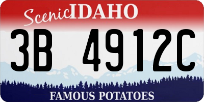 ID license plate 3B4912C