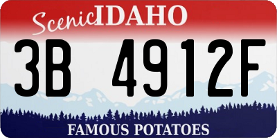 ID license plate 3B4912F
