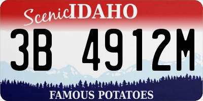 ID license plate 3B4912M