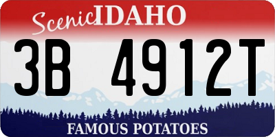 ID license plate 3B4912T