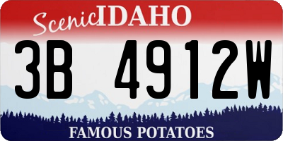 ID license plate 3B4912W