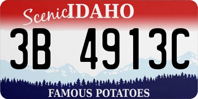ID license plate 3B4913C