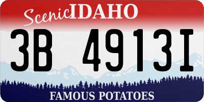 ID license plate 3B4913I