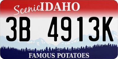 ID license plate 3B4913K