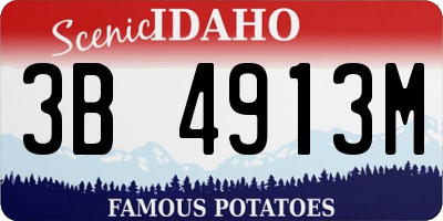 ID license plate 3B4913M