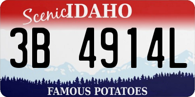 ID license plate 3B4914L