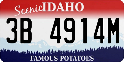 ID license plate 3B4914M