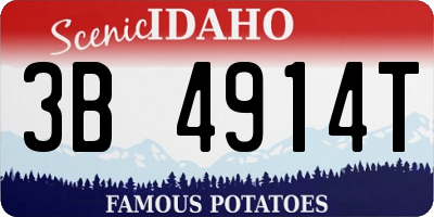 ID license plate 3B4914T