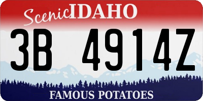 ID license plate 3B4914Z