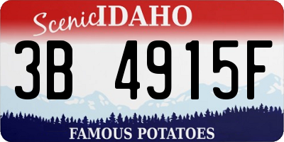 ID license plate 3B4915F