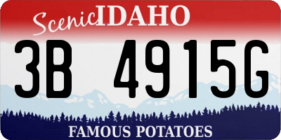 ID license plate 3B4915G
