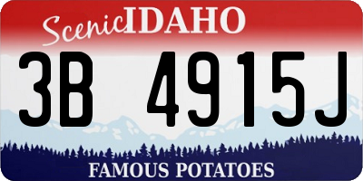 ID license plate 3B4915J