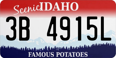 ID license plate 3B4915L