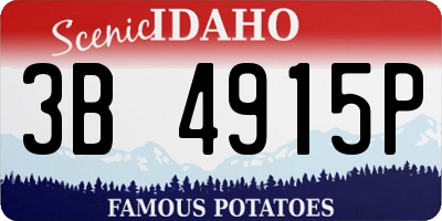 ID license plate 3B4915P