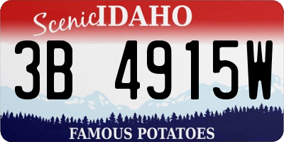 ID license plate 3B4915W