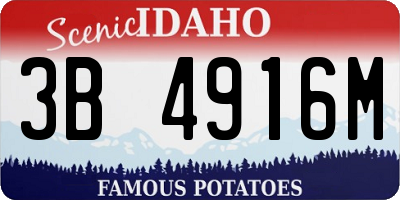 ID license plate 3B4916M