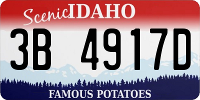 ID license plate 3B4917D