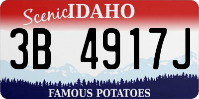 ID license plate 3B4917J