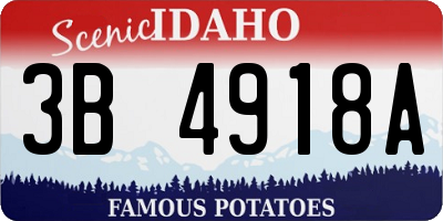 ID license plate 3B4918A