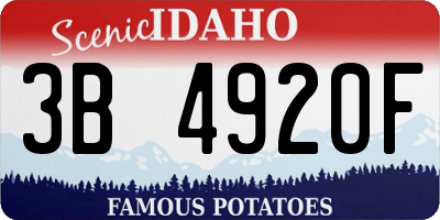 ID license plate 3B4920F