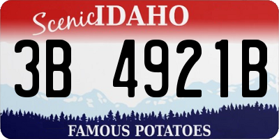 ID license plate 3B4921B