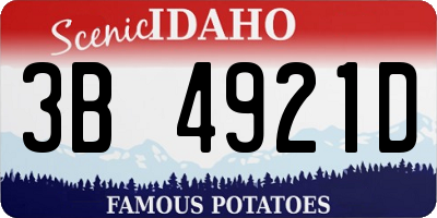 ID license plate 3B4921D