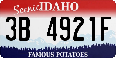 ID license plate 3B4921F