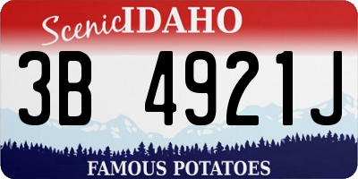 ID license plate 3B4921J
