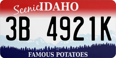 ID license plate 3B4921K