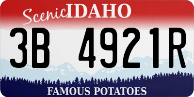 ID license plate 3B4921R