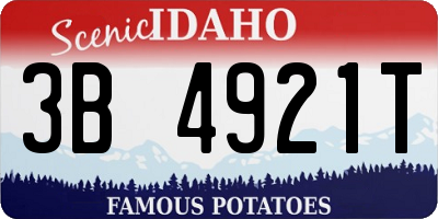 ID license plate 3B4921T
