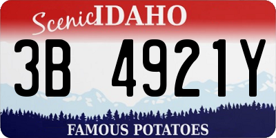 ID license plate 3B4921Y