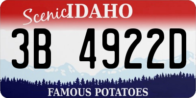 ID license plate 3B4922D
