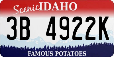 ID license plate 3B4922K
