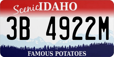 ID license plate 3B4922M