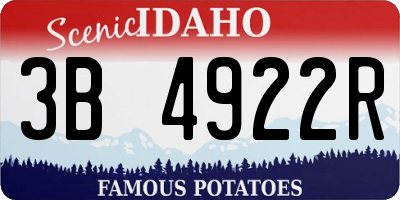 ID license plate 3B4922R
