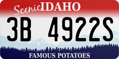 ID license plate 3B4922S