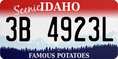 ID license plate 3B4923L