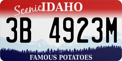 ID license plate 3B4923M
