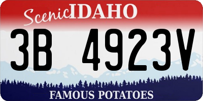 ID license plate 3B4923V