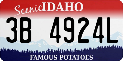 ID license plate 3B4924L