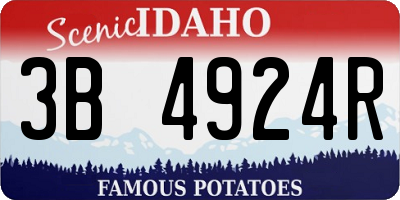 ID license plate 3B4924R