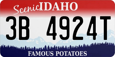 ID license plate 3B4924T